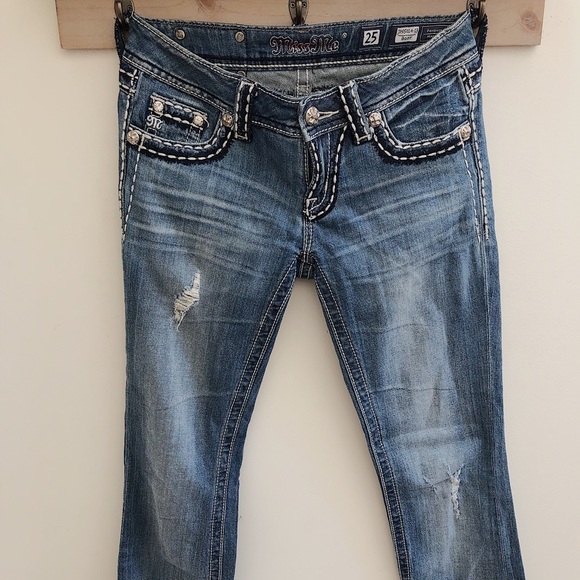 Miss Me Distressed Embellished Bootleg Jeans - Picture 5 of 8
